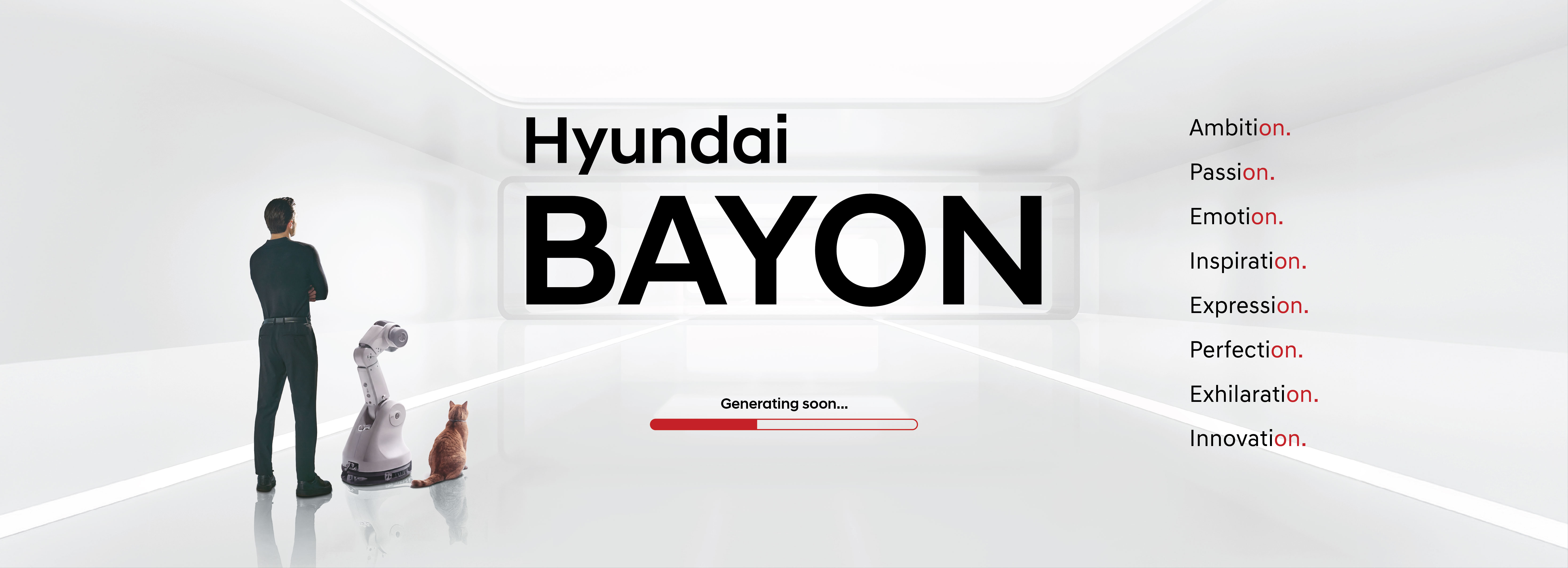 Hyundai BAYON brand reveal highlighting innovation, ambition, passion, and intelligent mobility, representing Hyundai's new global SUV designed for evolving customer expectations.