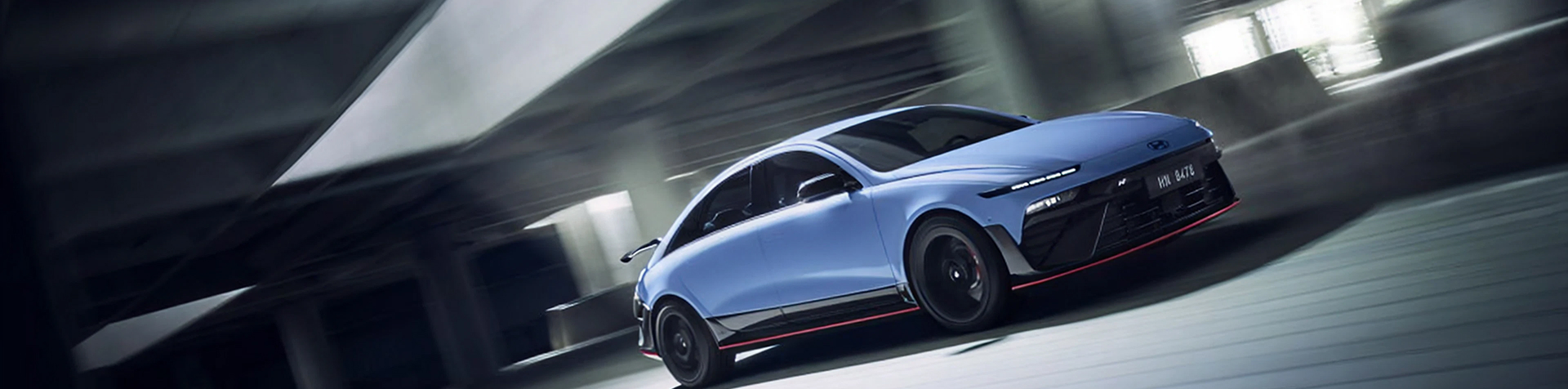 The IONIQ 6 N showcases its sleek design and powerful stance