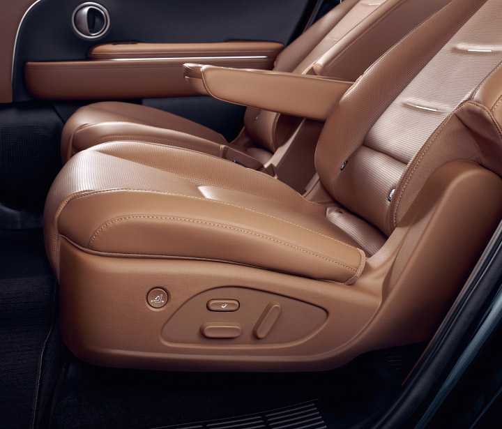 Close up of the 2nd & 3rd row Power Seat