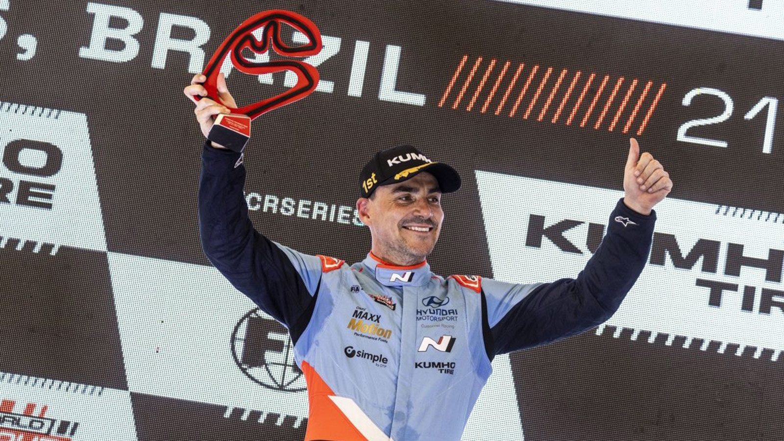 BRC Hyundai N Squadra Corse makes the top step of the podium in Brazil at the Kumho FIA TCR World Tour’s fourth event of the season 