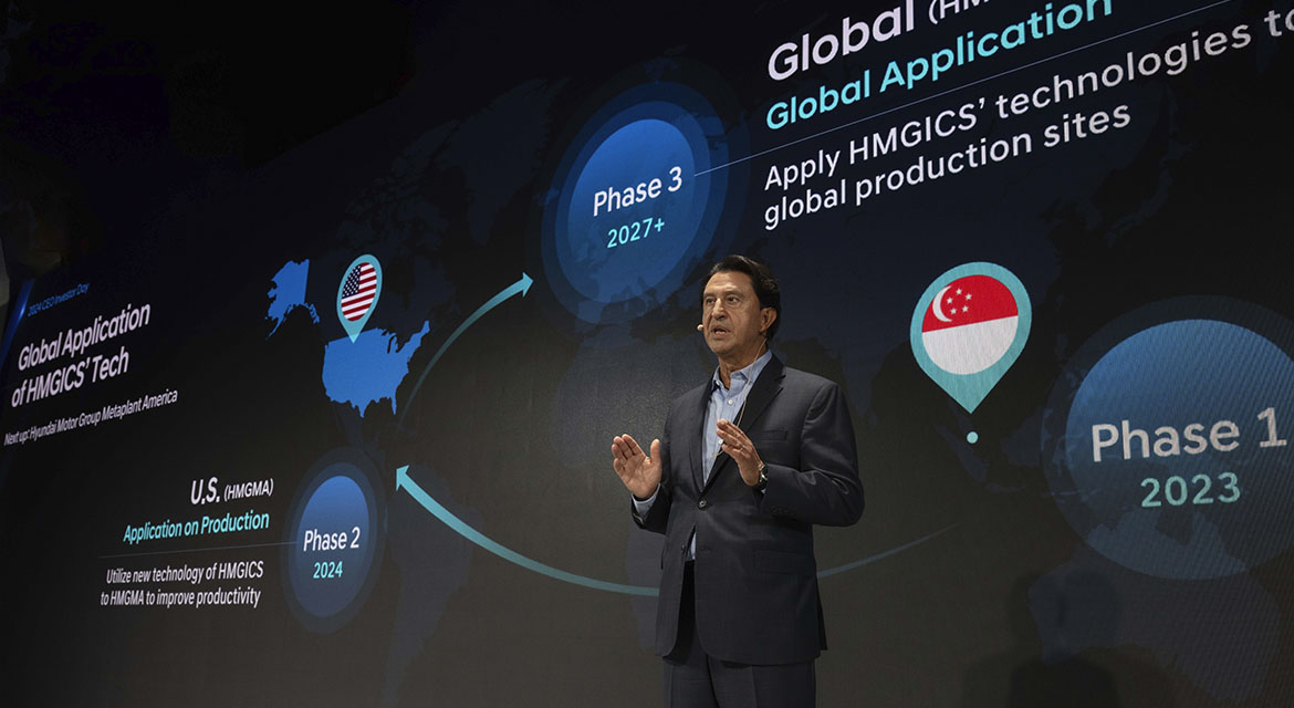 Hyundai Motor expands HMGICS’ innovative production technologies from HMGMA to other global manufacturing sites, adopting advanced vision technology and logistics robots.