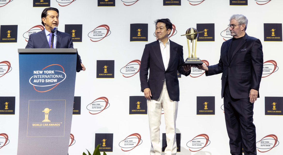 José Muñoz, SangYup Lee and Luc Donckerwolke at 2025 WCA ceremony