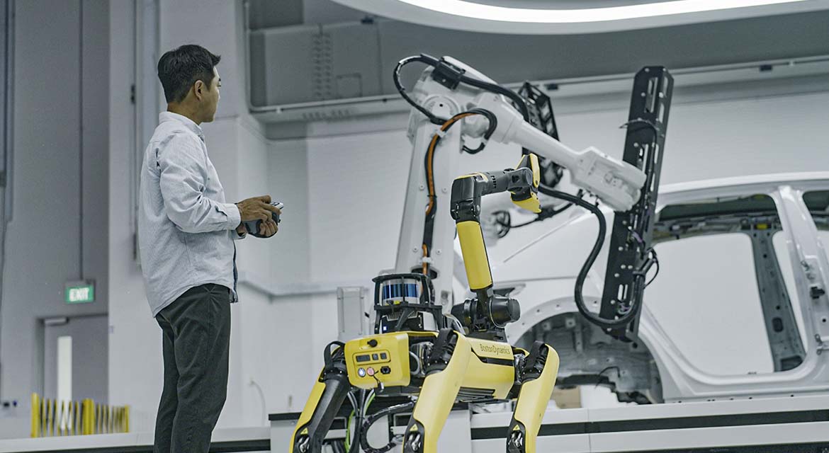 a quadruped (four-legged) robot