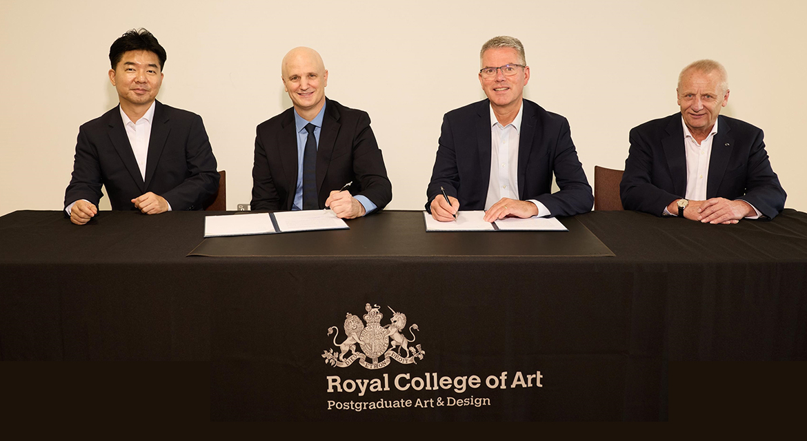 From left; Rae Wook Hong, Vice President and Head of Global Design Management Team at Hyundai Motor Group; Christopher Lindner, President and Vice-Chancellor of Royal College of Art; Paul Philpott, President and CEO of Kia UK; Nick Tunnell Director of Business Transformation and Systems of Hyundai UK