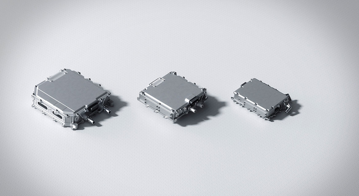 The enhancement in the power module design allows for higher power density within a smaller package, enabling high output without increasing overall dimensions.