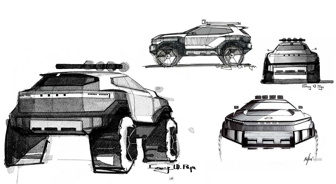 Hyundai released this teaser sketch of the CRATER Concept today,  ahead of its AutoMobility LA 2025 media day debut on Nov. 20, 2025.