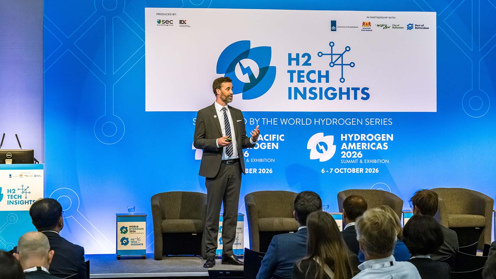 Mark Freymüller, CEO of Hyundai Energy & Hydrogen Europe, on the H2 Tech Insights Stage at the World Hydrogen Summit 2026